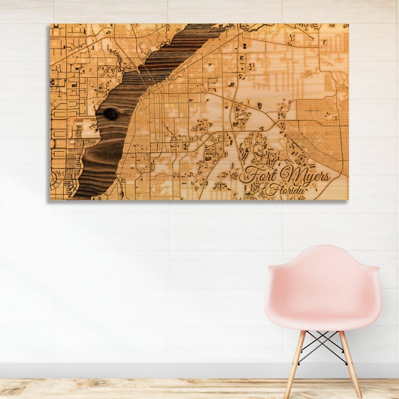 Fort Myers Florida Wood Wall Art Rustic Home Decor Wood Etsy