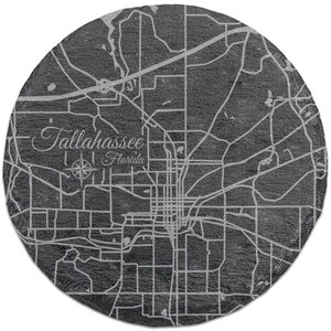Tallahassee, Florida Round Slate Coaster | Coaster Set | Drink Coaster | Housewarming Gift | Home Decor | Slate Coaster of Tallahassee, FL