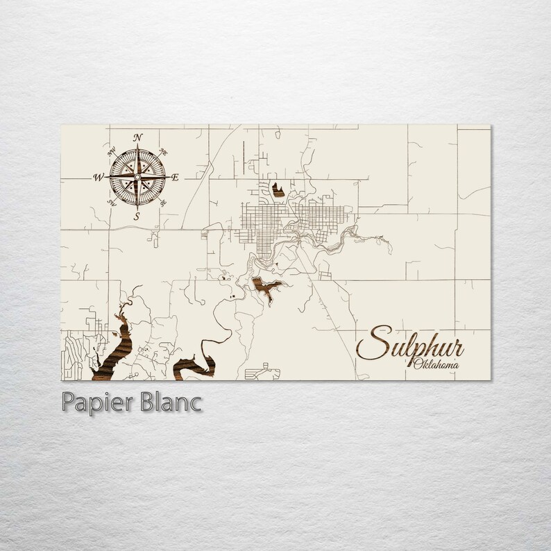 Oklahoma: Sulphur Street Map| Wood Wall Decor - Etsy
