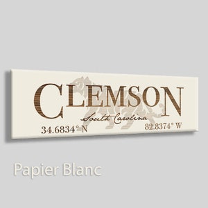 South Carolina: Clemson Stick (12in x 3.75in); Wood Engraved, Wall Art| Wood Wall Decor | Decorative City Plaque | Engraved Wood Plaque