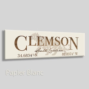 South Carolina: Clemson Stick (12in x 3.75in); Wood Engraved, Wall Art| Wood Wall Decor | Decorative City Plaque | Engraved Wood Plaque