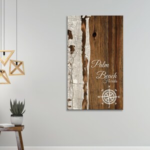 Palm Beach, Florida Street Map | Wood Engraved Maps | Wall Art| Wood Wall Decor | City Street Map| Wood Engraved Map of Palm Beach, FL