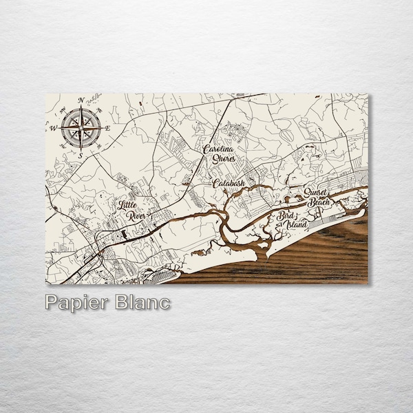 Wood Map of Little River South Carolina Etsy