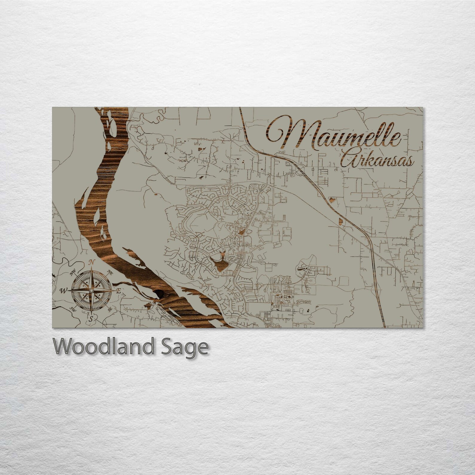 Arkansas: Maumelle Street Map Wood Engraved Maps Wall Art - Etsy