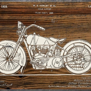 1925 Harley Davidson Motorcycle- Inverted| Wood Wall Decor