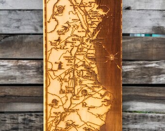 Appalachian Trail - Wood Burned Map