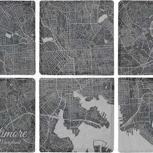 Baltimore, Maryland Square Slate Coaster  | Coaster Set | Drink Coaster | Housewarming Gift | Home Decor | Slate Coaster of Baltimore, MD