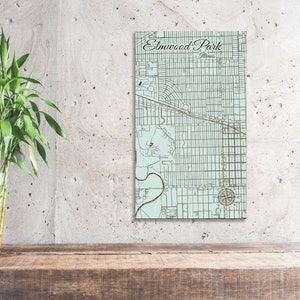 Elmwood Park, Illinois Street Map | Wood Engraved Maps, Wall Art| Wood ...