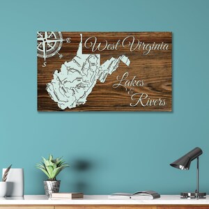 West Virginia: Lakes & Rivers| Wood Wall Decor
