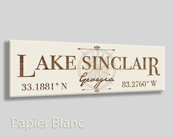 Georgia: Lake Sinclair Stick (12"x3.75")| Wood Wall Decor | Wall Art| Wood Wall Decor | Decorative City Plaque | Engraved Wood