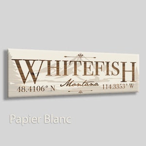 Montana: Whitefish Stick (12in x 3.75in); Wood Engraved, Wall Art| Wood Wall Decor | Decorative City Plaque | Decor | Engraved Wood Plaque