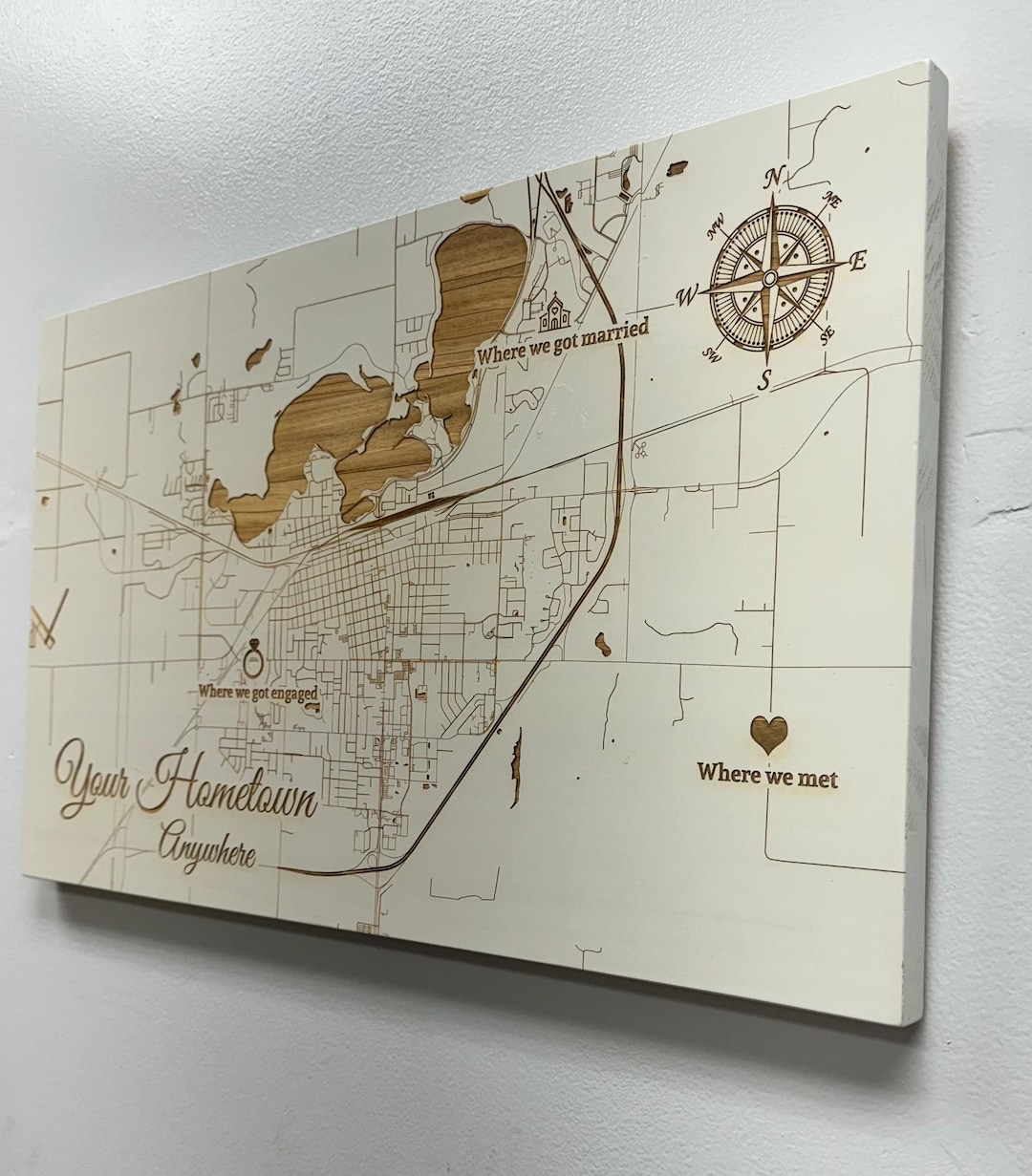 Custom Map Art | Personalized Map | Wood Engraved Map | Customized ...