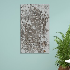 Colorado Springs, Colorado Street Map | Wood Wall Art | Wood Art | Wood Engraved Map of Colorado Springs, CO | Map Artwork | City Street Map