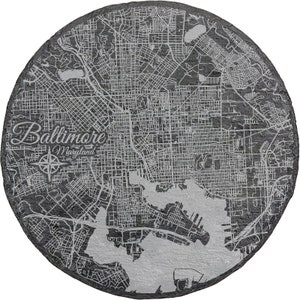 Baltimore, Maryland Round Slate Coaster | Coaster Set | Drink Coaster | Housewarming Gift | Home Decor | Slate Coaster of Baltimore, MD