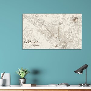 Murrieta, California Street Map | Wood Wall Art | Wood Wall Map | Wood Engraved Map of Murrieta, CA | Map Artwork | City Street Map