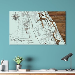 New Smyrna Beach Map Print New Smyrna Beach Map Poster Wall Etsy