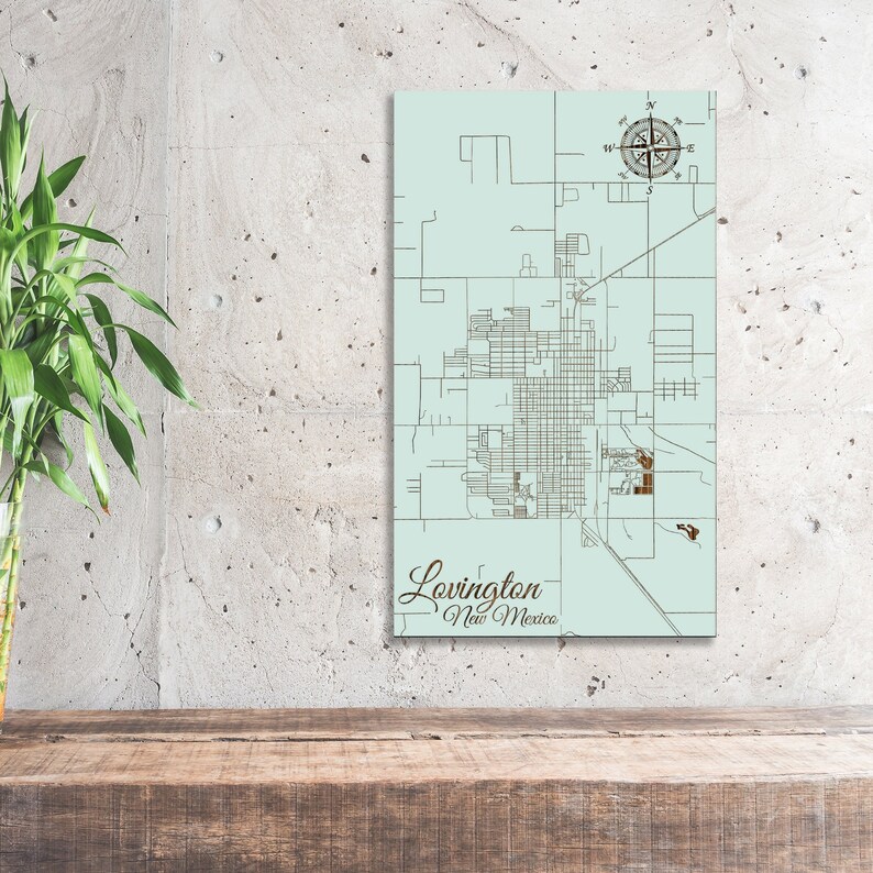 New Mexico: Lovington Street Map| Wood Wall Decor - Etsy