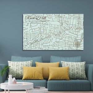 Rock Hill, Missouri Street Map: Engraved Wood Wall Decor