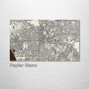 Los Angeles, California Street Map | Wood Wall Art | Wood Wall Map | Wood Engraved Map of Los Angeles, CA | Map Artwork | City Street Map