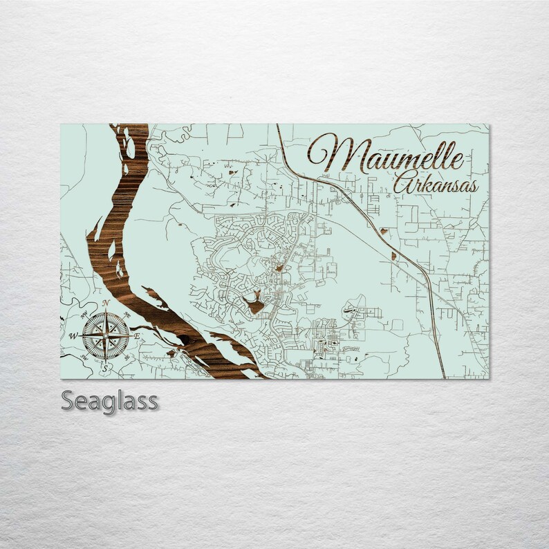 Arkansas Maumelle Street Map Wood Engraved Maps Wall Art Etsy