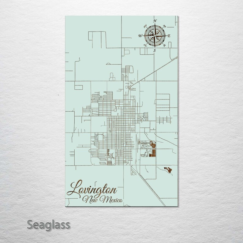 New Mexico: Lovington Street Map| Wood Wall Decor - Etsy