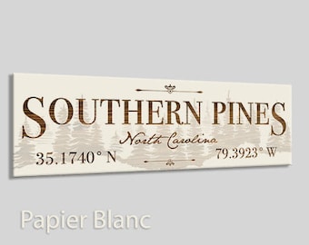North Carolina: Southern Pines Stick (12"x3.75")| Wood Wall Decor | Decorative City Plaque | Home Decor | Engraved Wood Plaque