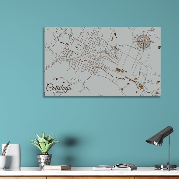 Calistoga City, California Street Map | Detailed Calistoga Map Poster | Nautical Home Decor | Trending Wall Art for Office | Wall Art Gift