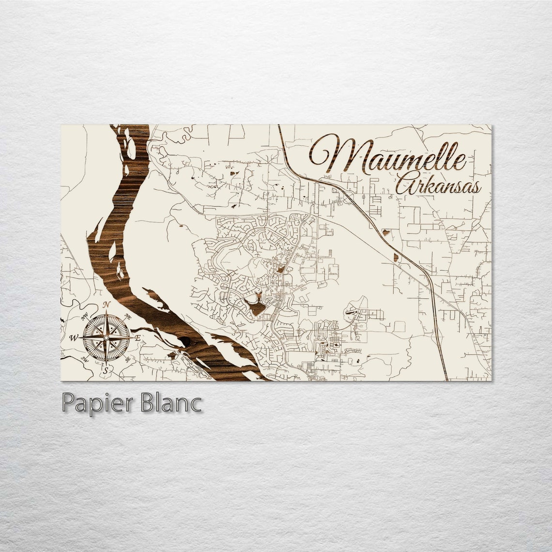 Arkansas: Maumelle Street Map Wood Engraved Maps Wall Art - Etsy