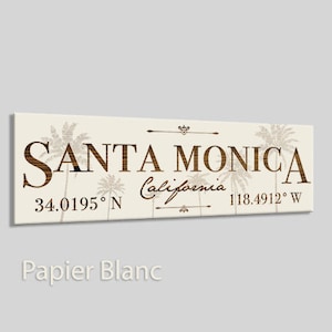 Santa Monica California Wood Wall Decor: Engraved City Emblem