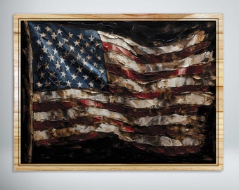 American Flag Oil Painting
