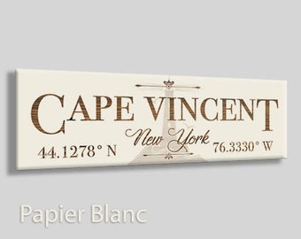 New York: Cape Vincent Stick (12"x3.75")| Wood Wall Decor | Wall Art| Wood Wall Decor | Decorative City Plaque | Engraved Wood