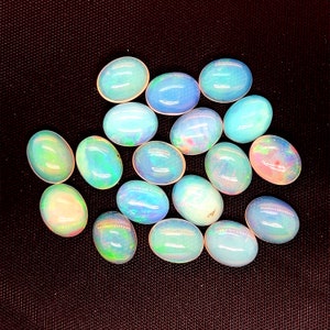 Natural Opal AAA Grade Cabochon, Flat Back Cabochon, Opal Cabochon, Natural Ethiopian Opal, Oval Shape, Loose Opal Smooth