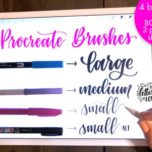 Procreate custom brushes lettering brushes, Essentials Set for lettering, brush markers, digital lettering, Procreate brush, calligraphy