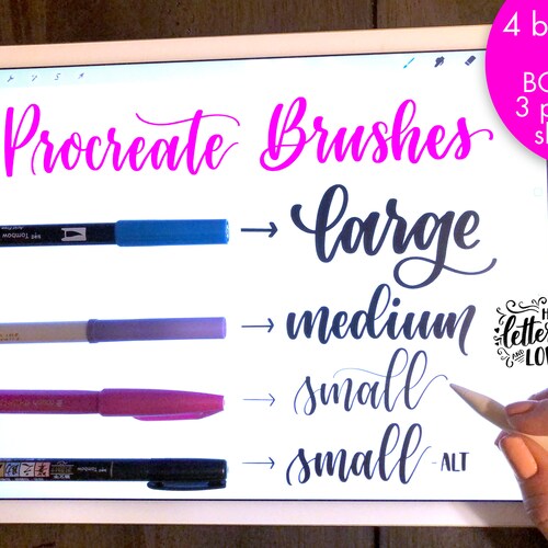 Procreate Custom Brushes Lettering Brushes Essentials Set for Etsy