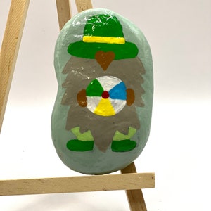 Summer gnome hand painted river rock