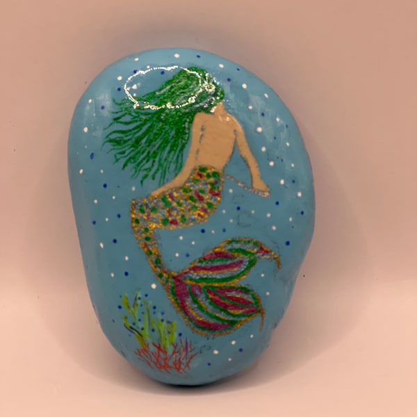 Mermaid Painted Rocks Etsy