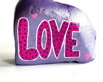 Hand painted LOVE river rock