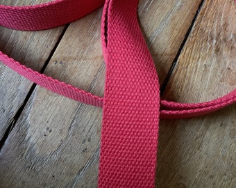 Bagagère strap, cotton, Cherry red color, width 30 mm