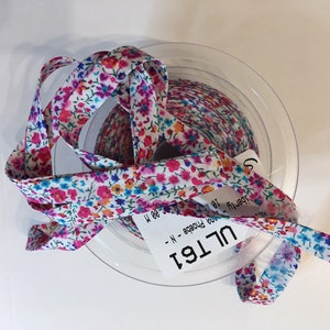 Biais Liberty Phoebe N Tons rose et bleu largeur 1 cm image 2