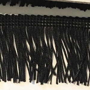 Fringed stripe, Black colour, width 10 cm