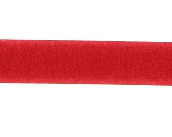 Bande auto-agrippant, à coudre, couleur rouge, largeur 20 mm, partie velours