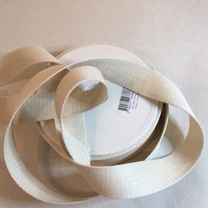 Bagagerem, bomull, silverglitter, Ecrufärgad (56), Bredd 3 cm