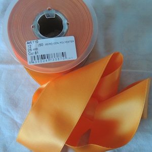 50 mm wide Orange satin ribbon