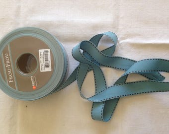 Big Grain Ribbon Blue Color Stitched Saddle Cellar Maroon ancho 2 cm