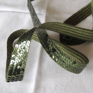 Galon round sequins, Green color, Width 2 cm