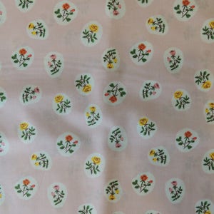 Pale pink background patchwork floral fabric image 1