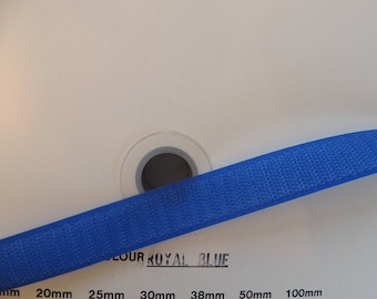 Bande auto-agrippant, à coudre, couleur bleu navy, largeur 20 mm, partie crochet