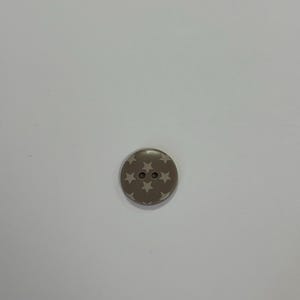 Fancy button, Star pattern, gray color, Diameter 18 mm