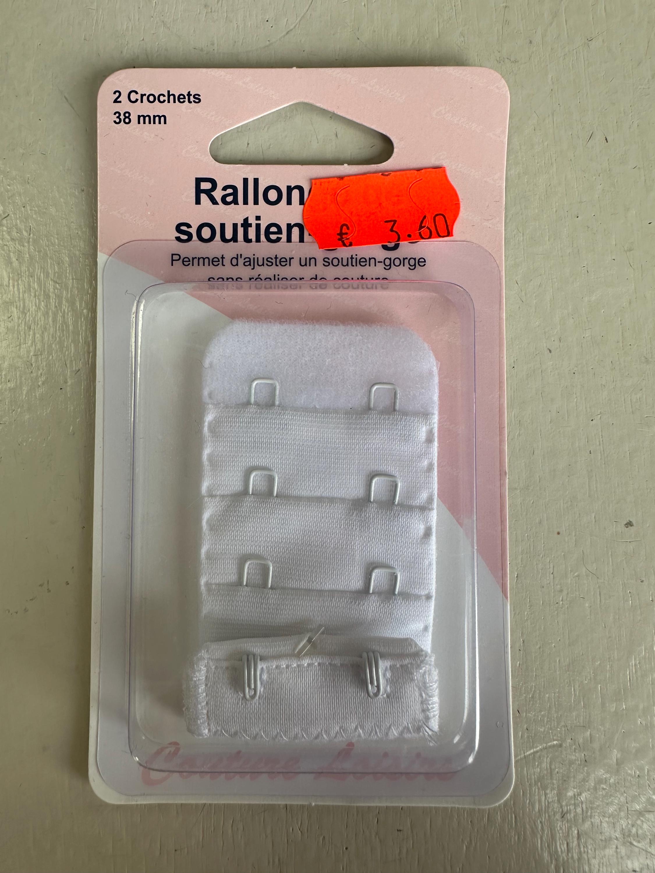 Rallonge à 2 Crochets Pour Dos De Soutien-gorge - 3,3 Cm X 5 Cm, Couleur Au Choix, Coton, Neuf