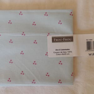 Coupon de tissu coton I Love couture Motif Points Couleur Bleu lagoon image 1